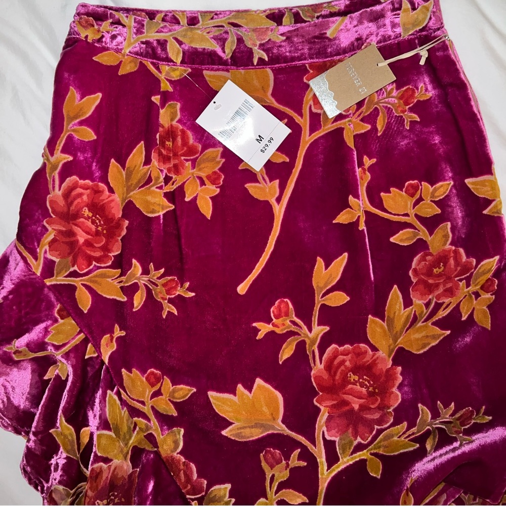 Forever 21 Velvet High-Low Skirt